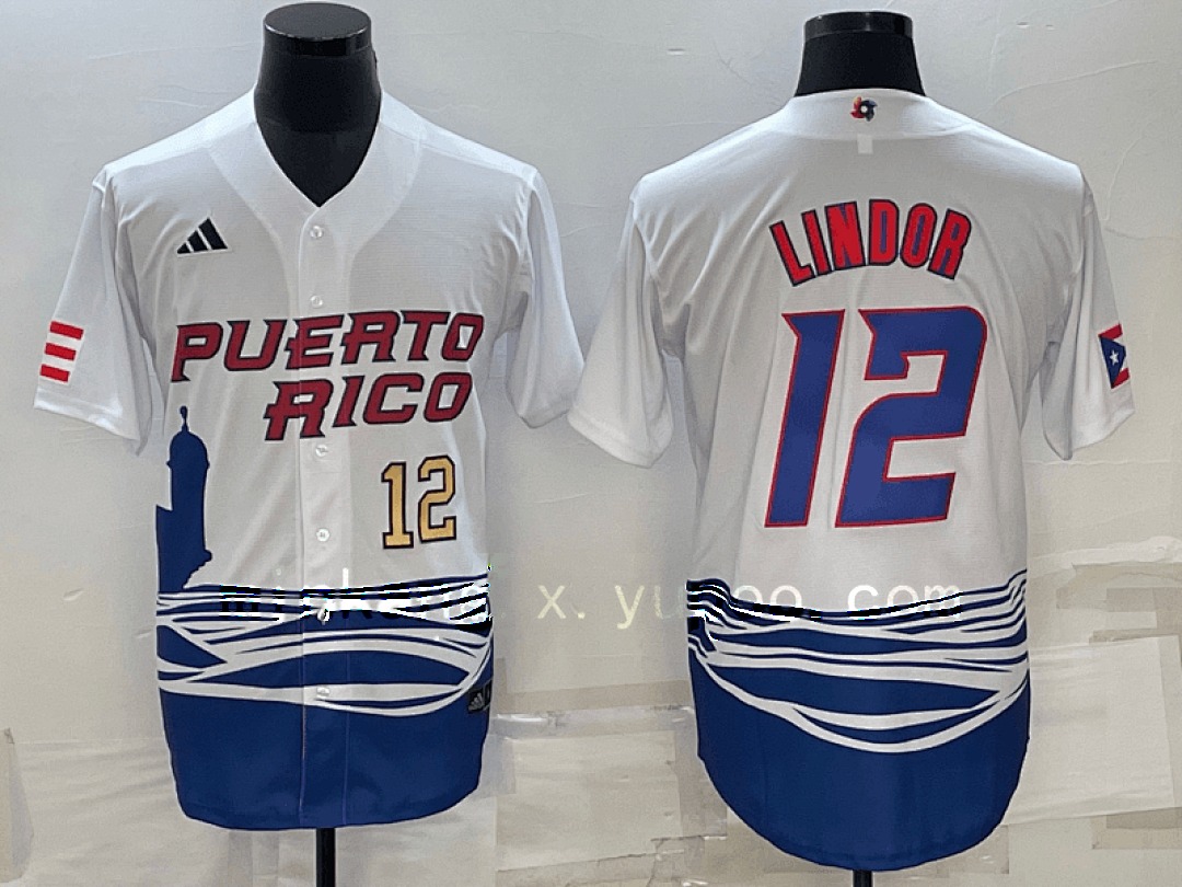 White Puerto Rico 2023 World Cup Baseball Jerseys 36