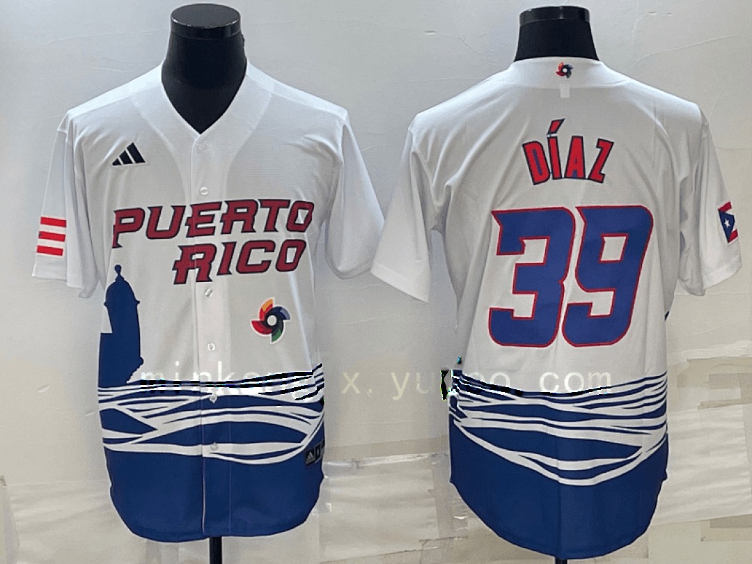 White Puerto Rico 2023 World Cup Baseball Jerseys 4