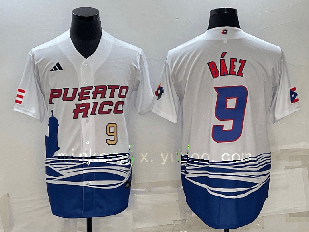 White Puerto Rico 2023 World Cup Baseball Jerseys 45