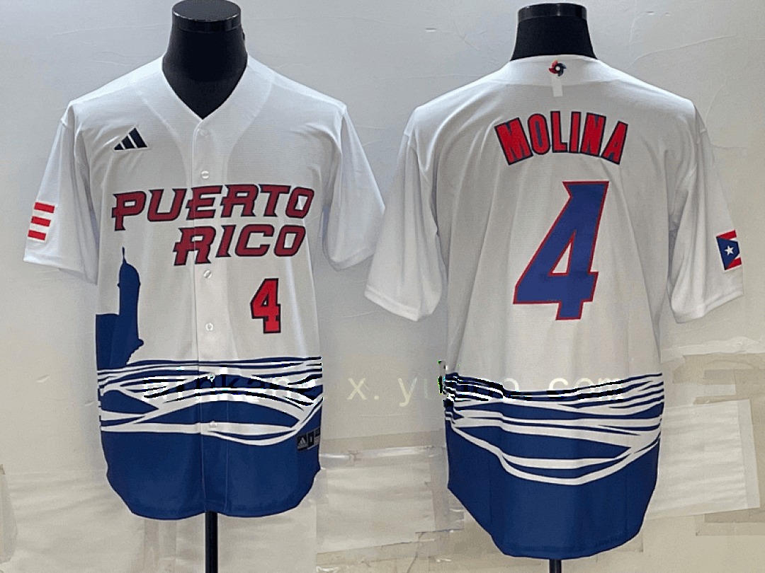 White Puerto Rico 2023 World Cup Baseball Jerseys 54