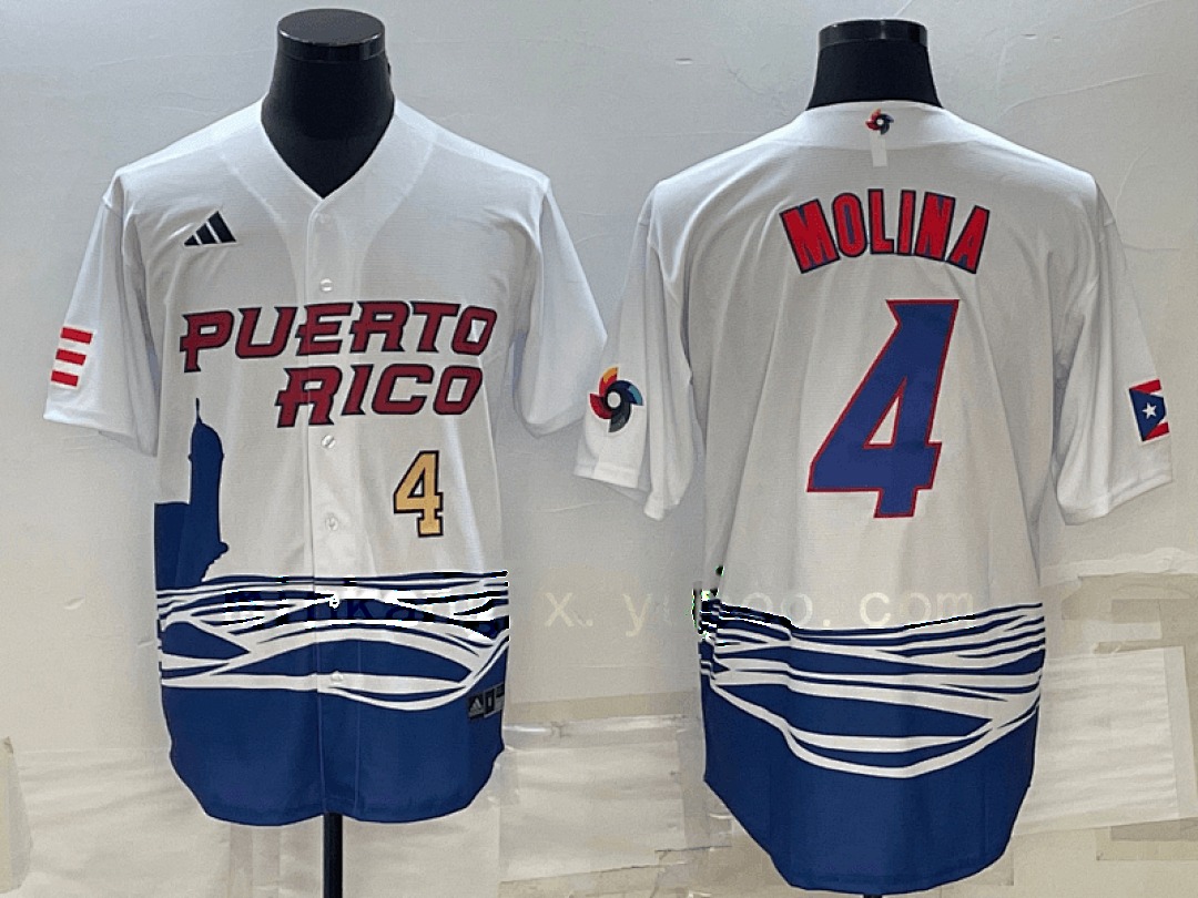White Puerto Rico 2023 World Cup Baseball Jerseys 55