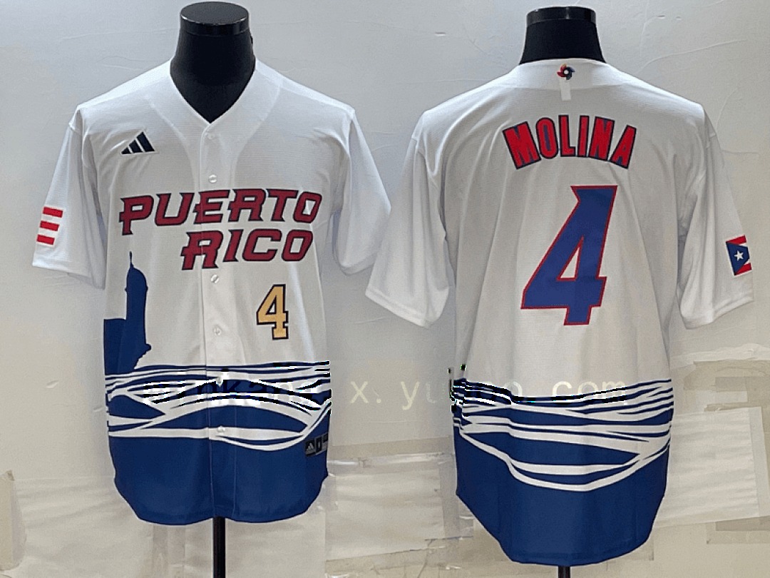 White Puerto Rico 2023 World Cup Baseball Jerseys 56