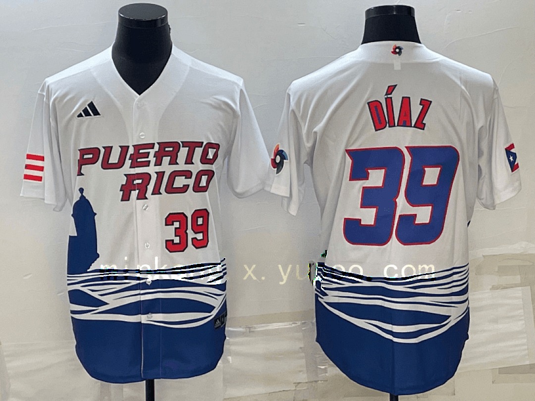 White Puerto Rico 2023 World Cup Baseball Jerseys 6