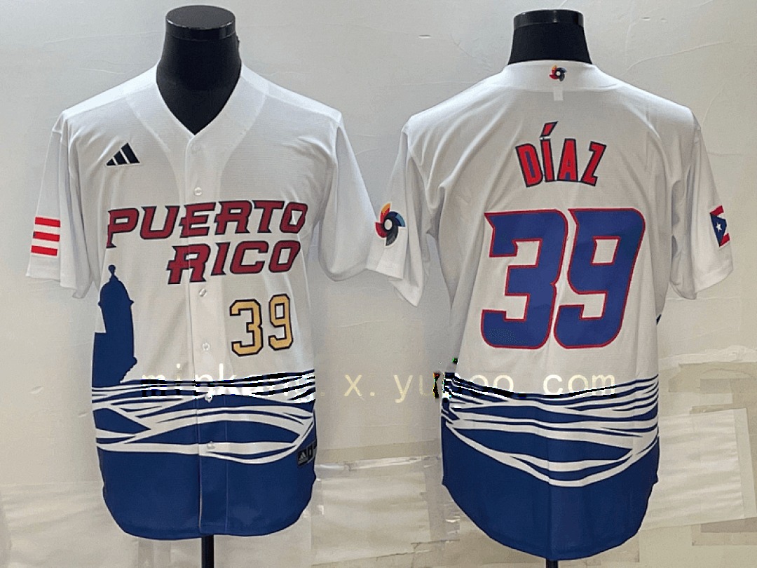 White Puerto Rico 2023 World Cup Baseball Jerseys 7
