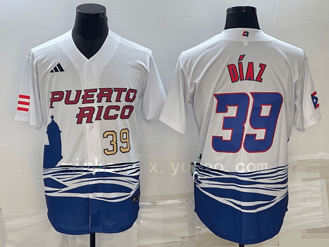 White Puerto Rico 2023 World Cup Baseball Jerseys 8