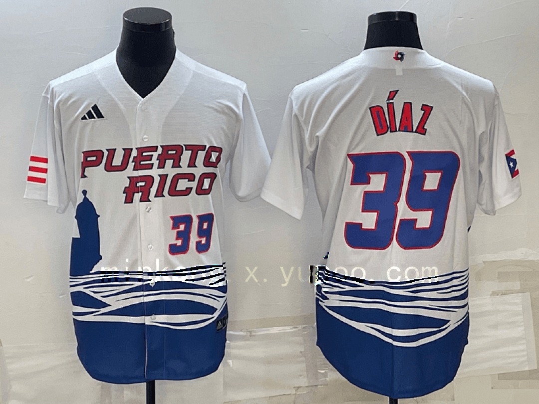White Puerto Rico 2023 World Cup Baseball Jerseys 9