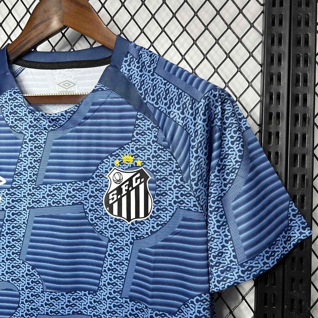 24-25 Santos Training Blue Kit Soccer Uniform 2