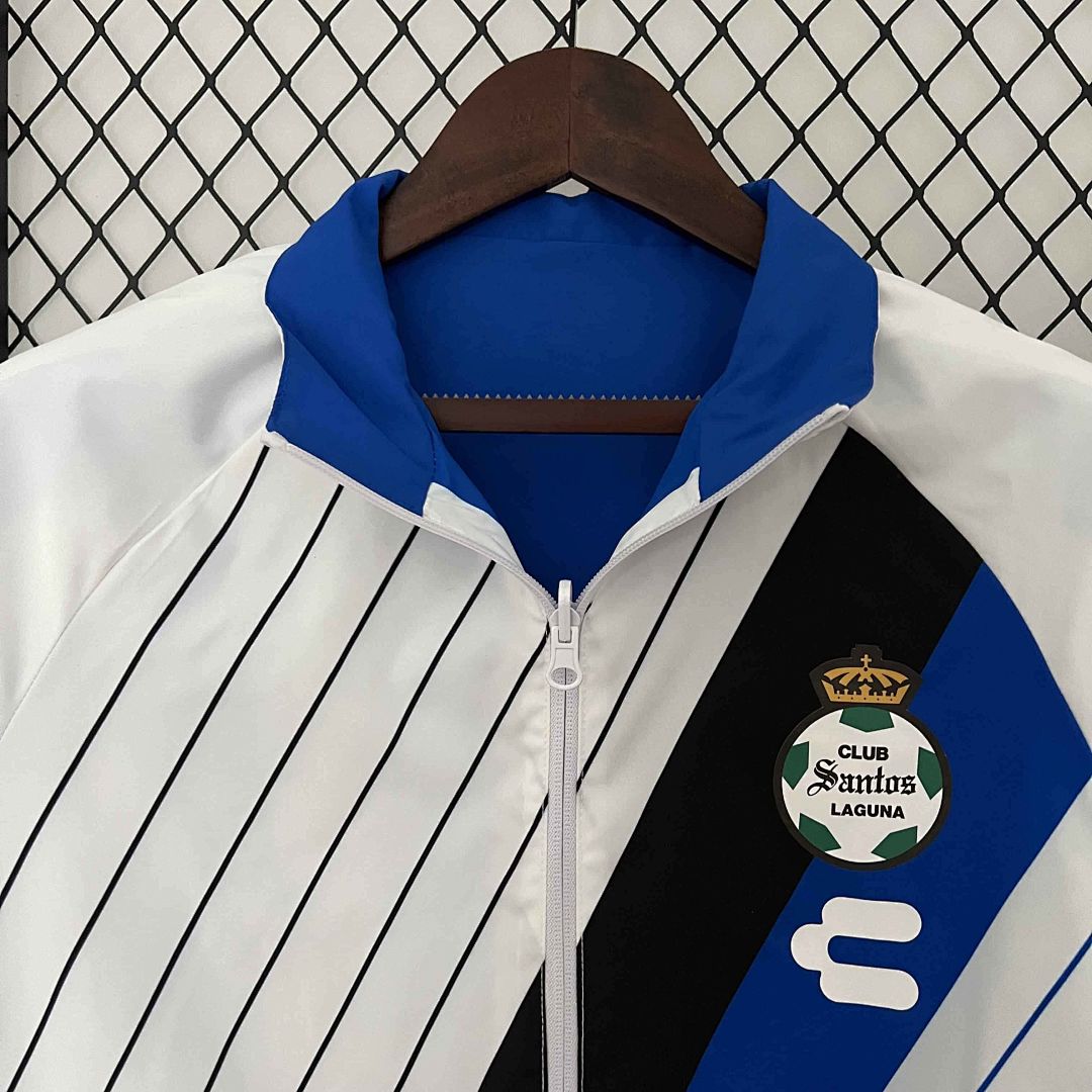 23-24 Santos Laguna Reversible Windbreaker White&amp;Blue Double-Sides Jacket 4