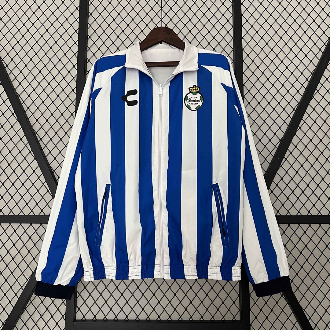 23-24 Santos Laguna Reversible Windbreaker White&amp;Blue Double-Sides Jacket 6