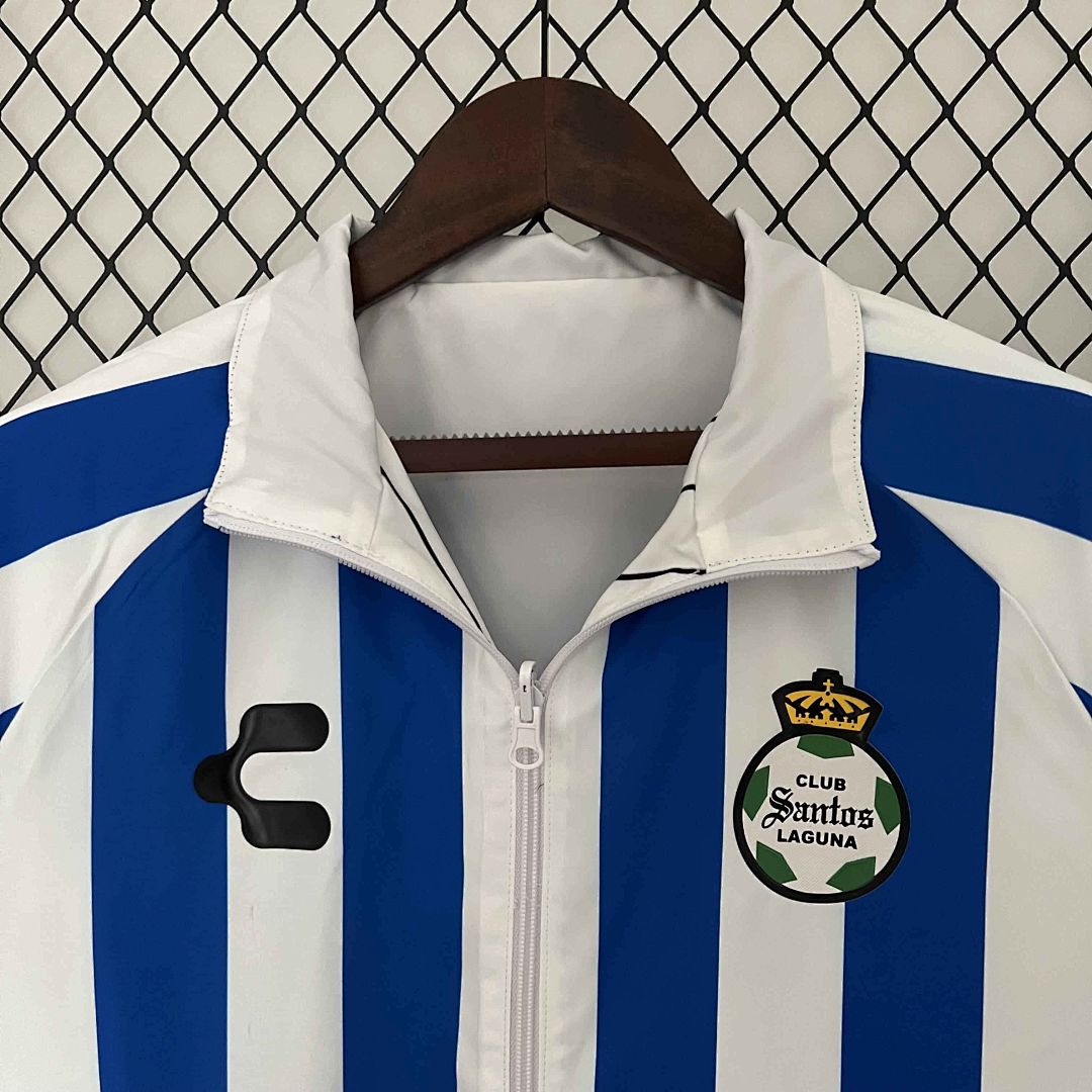 23-24 Santos Laguna Reversible Windbreaker White&amp;Blue Double-Sides Jacket 7