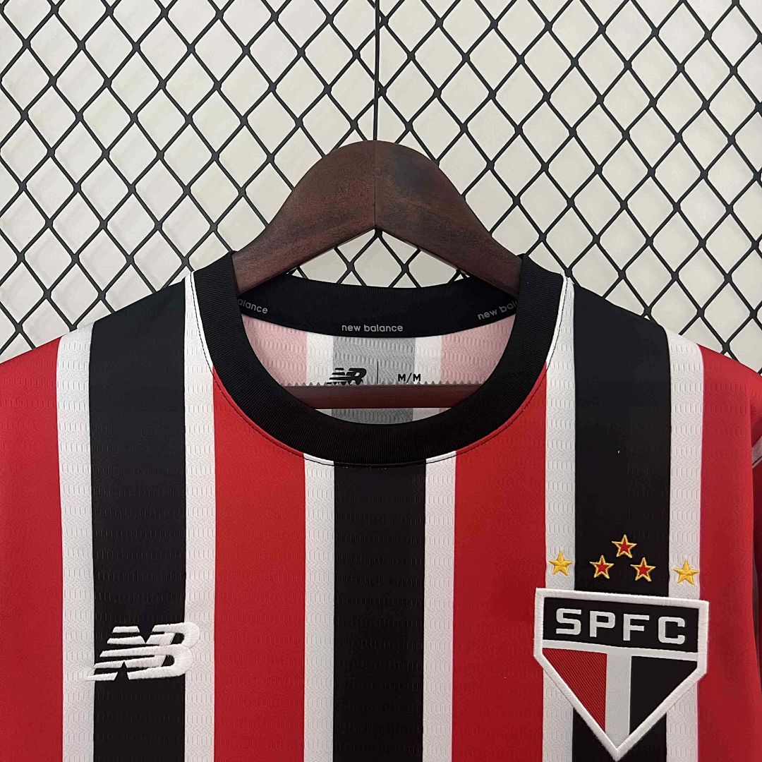 24-25 Sao Paulo visitante kit manga larga camiseta 6