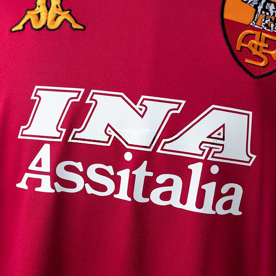 Roma 00_01 Home Long Sleeve Retro Jersey S-XXL 6