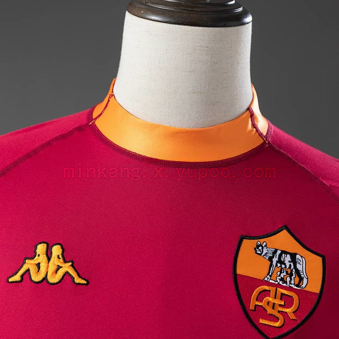 Roma 00_01 Home Long Sleeve Retro Jersey S-XXL 7