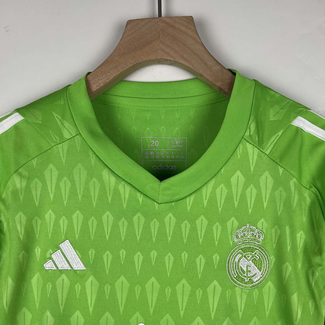 23-24 Kids Goalkeeper Real Madrid Green Size 16-28 10