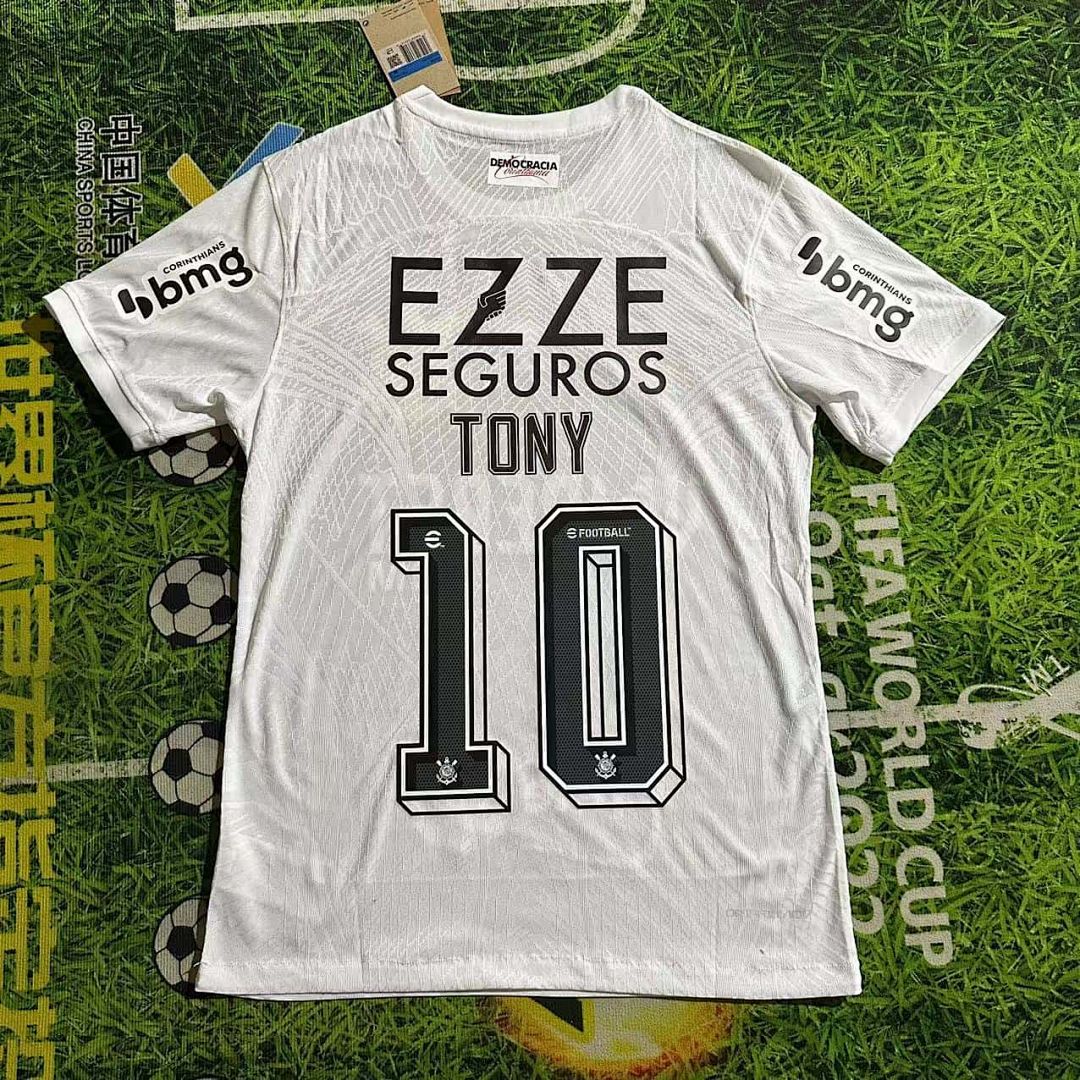 23-24 Corinthians Home Kit With All Sponsor White Shirt 2