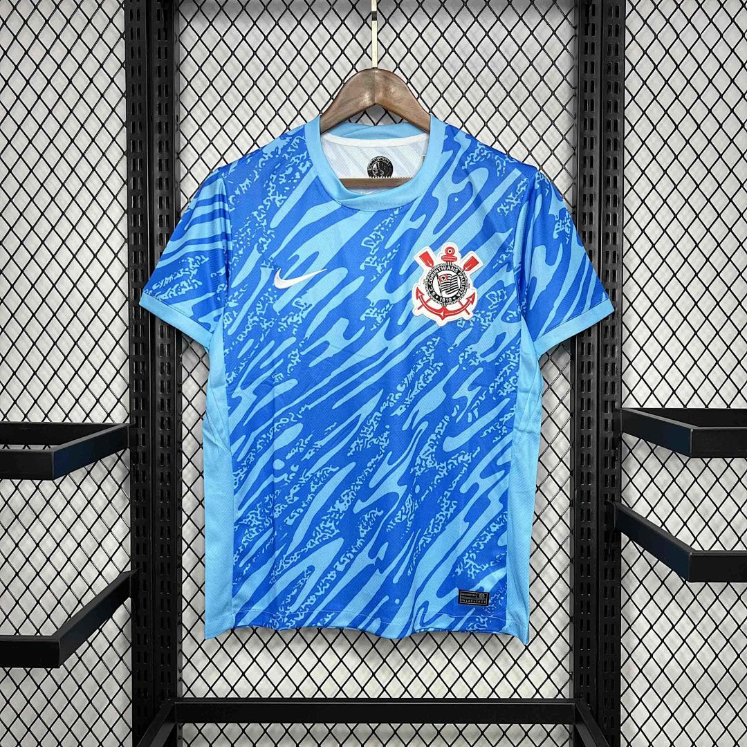 24-25 Corinthians Goalkeeper Blue Kit Soccer Unifrom