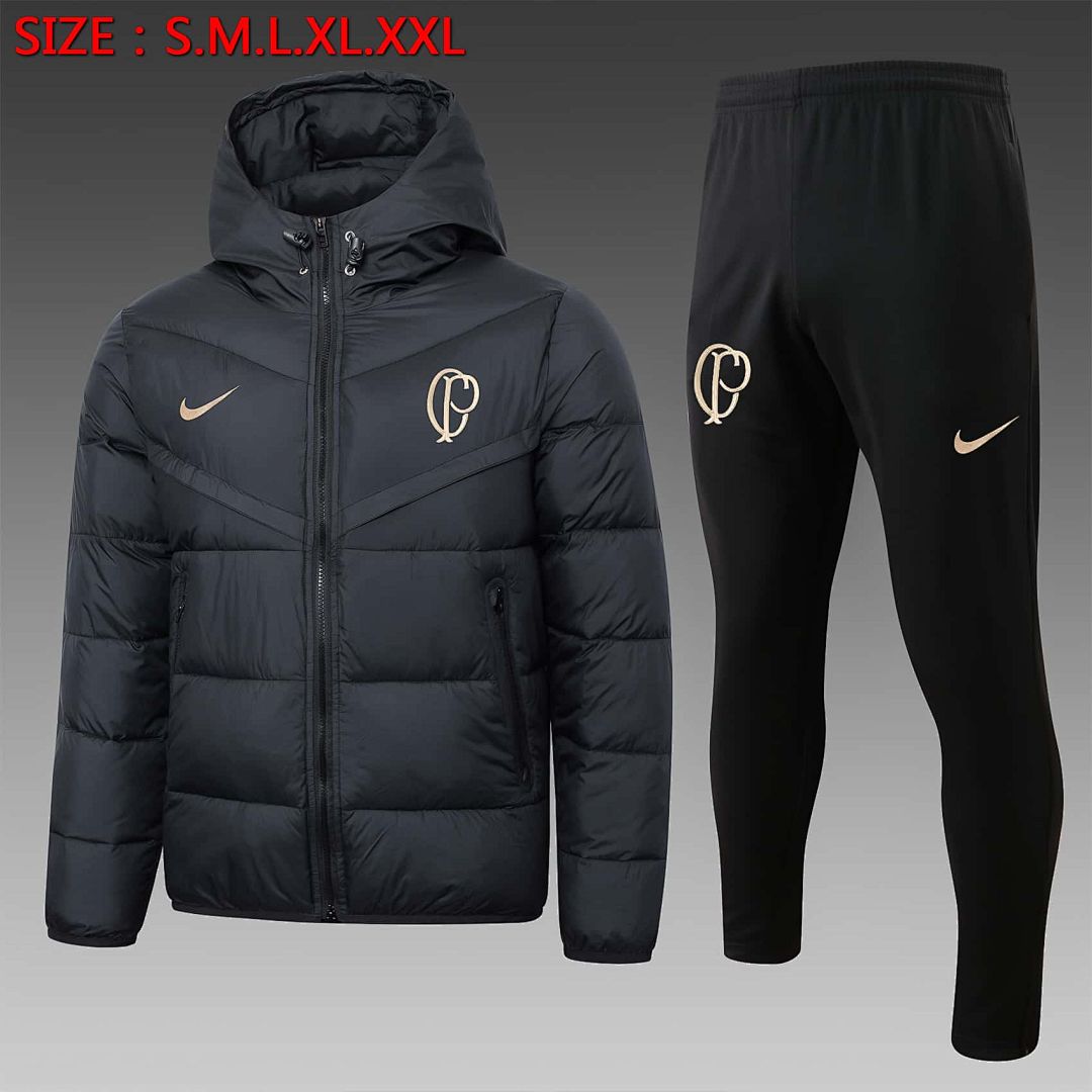 23-24 Corinthians black cotton coat jacket tracksuit size S-2XL