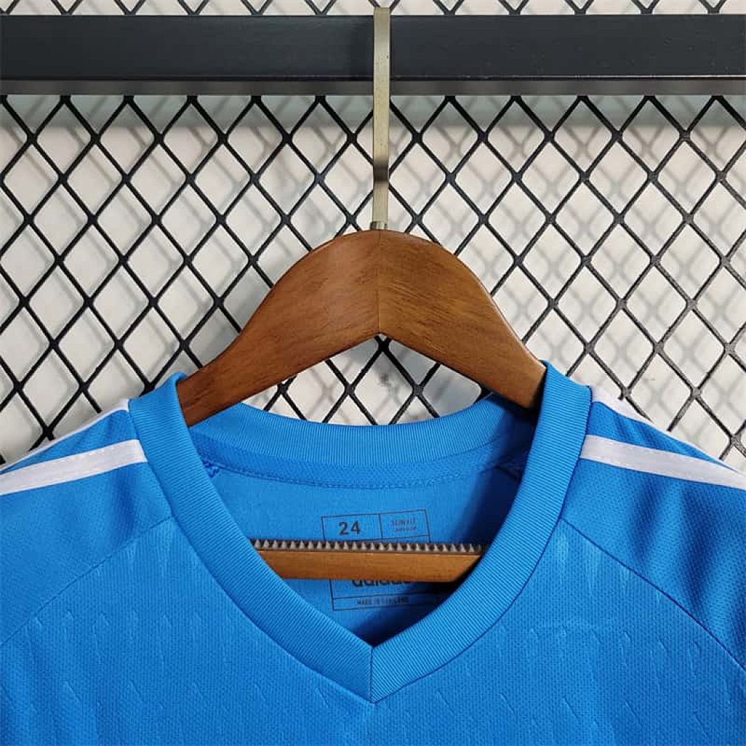 23-24 KIDS Real Madrid Blue Goalkeeper Size 16-28 Soccer Jersey 2