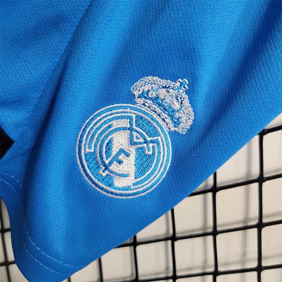 23-24 KIDS Real Madrid Blue Goalkeeper Size 16-28 Soccer Jersey 4