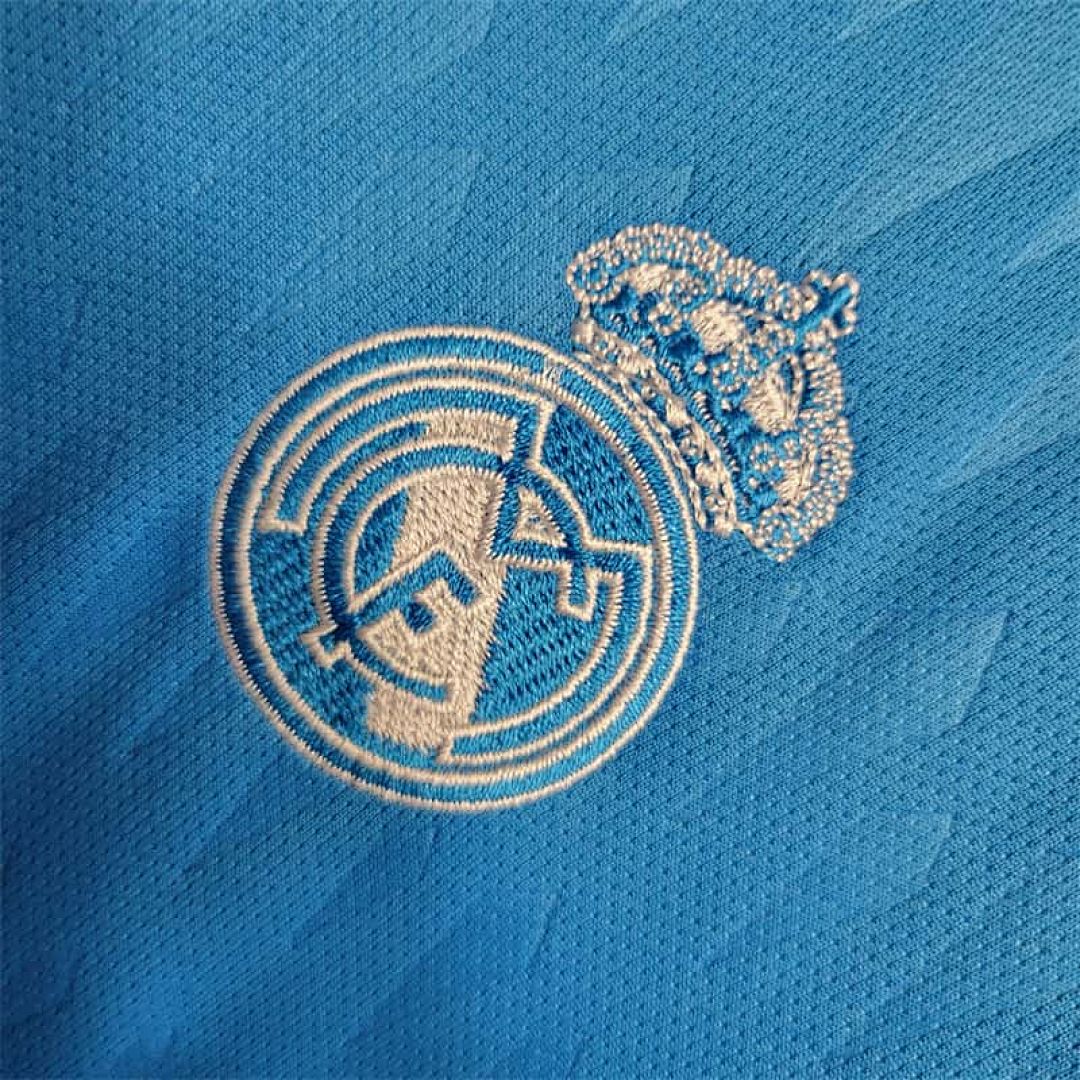 23-24 KIDS Real Madrid Blue Goalkeeper Size 16-28 Soccer Jersey 6