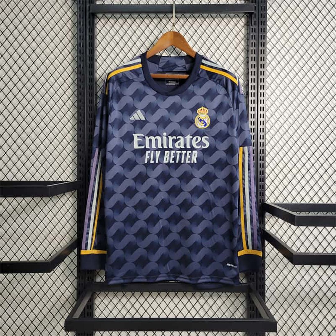 23-24 Real Madrid away long sleeved size S-3XL Soccer Jersey
