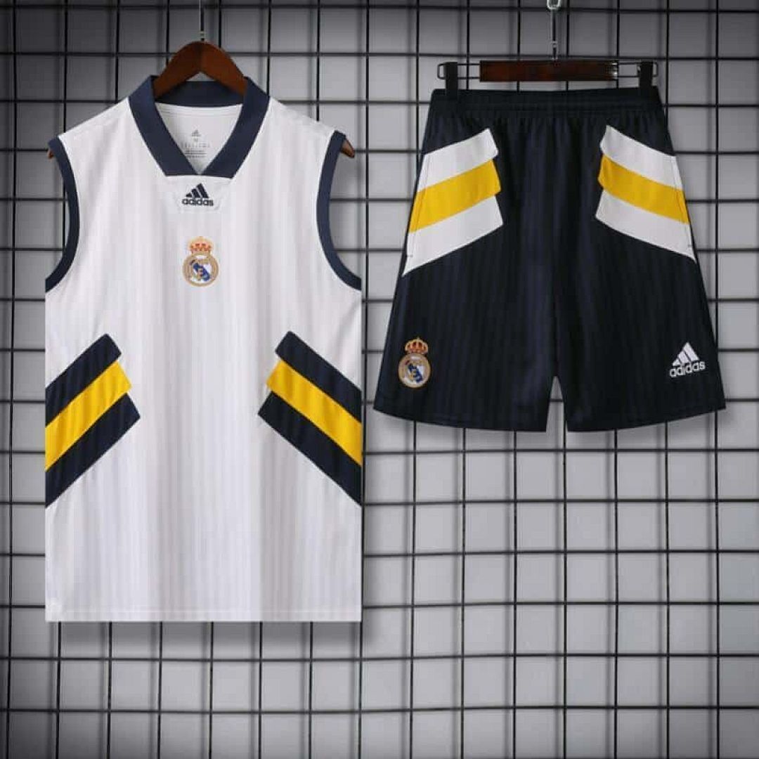 23-24 Real Madrid Training Vest Suits White Sleeveless Kit