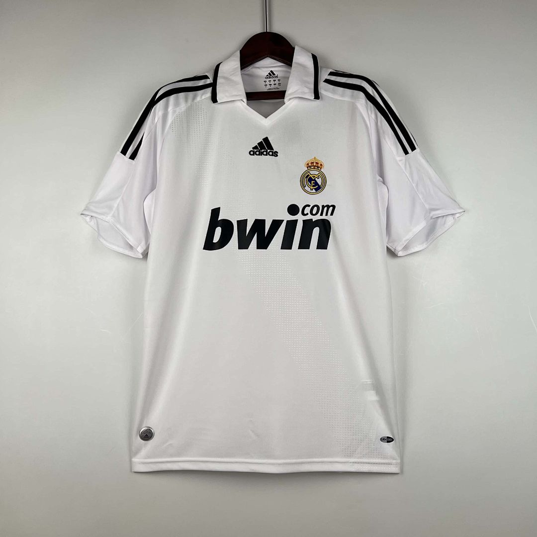 08-09 Real Madrid Retro Home Kit Vintage White Shirt