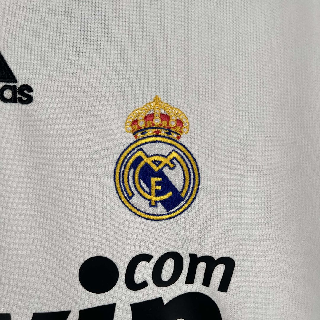 08-09 Real Madrid Retro Home Kit Vintage White Shirt 10