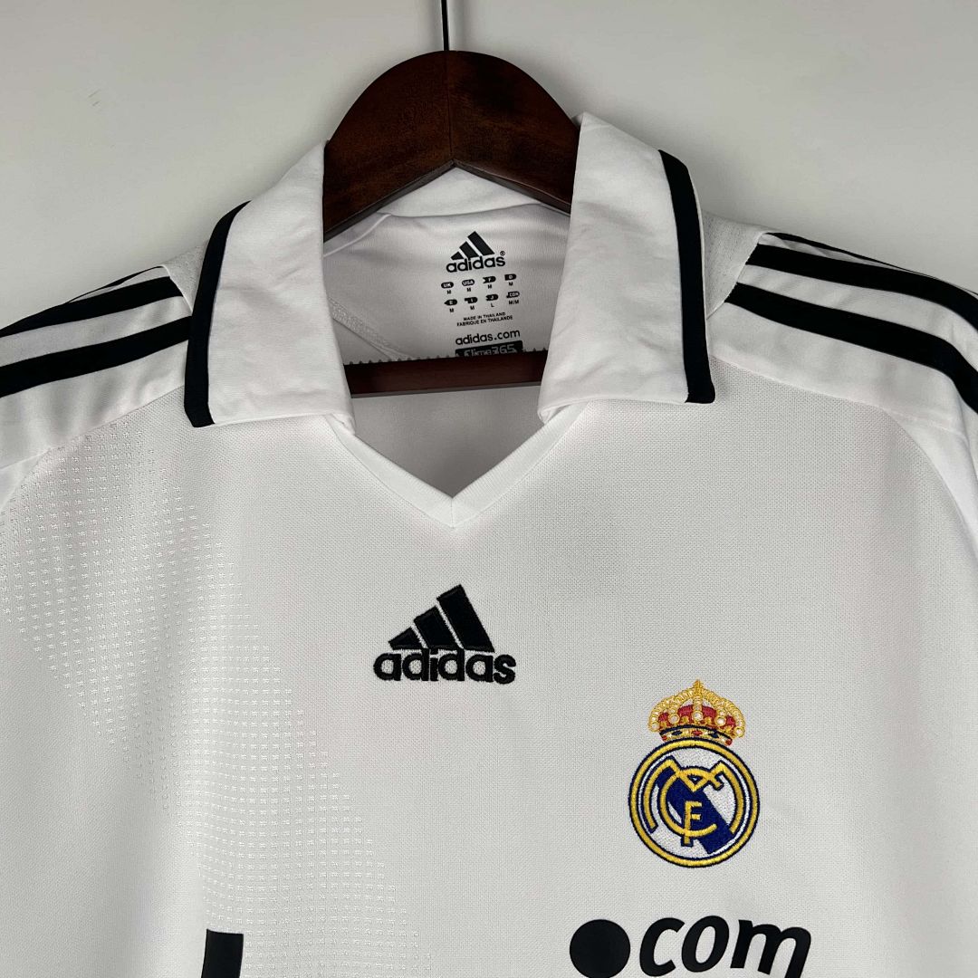 08-09 Real Madrid Retro Home Kit Vintage White Shirt 11