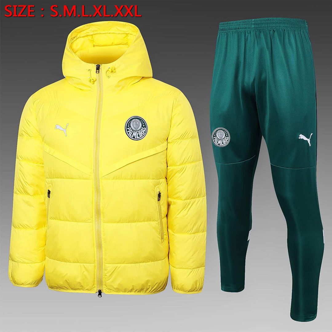 23-24 Palmeiras yellow cotton coat jacket tracksuit size S-2XL