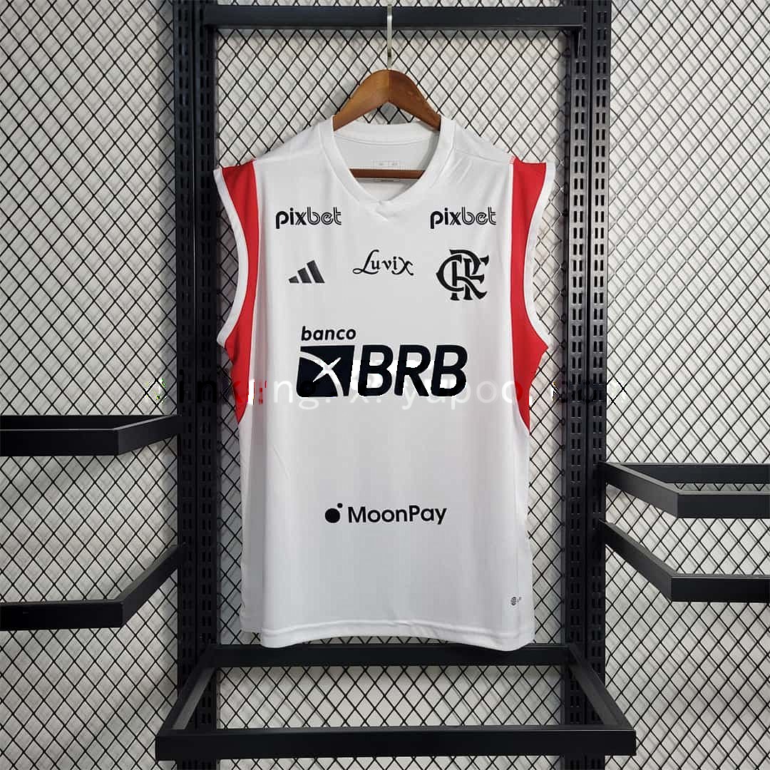 23-24 Flamengo Training Suit White Tank Top