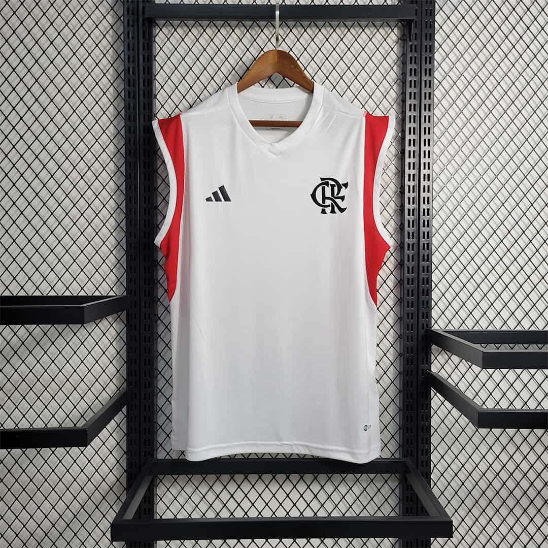 23-24 Flamengo Training Suit White Tank Top 7