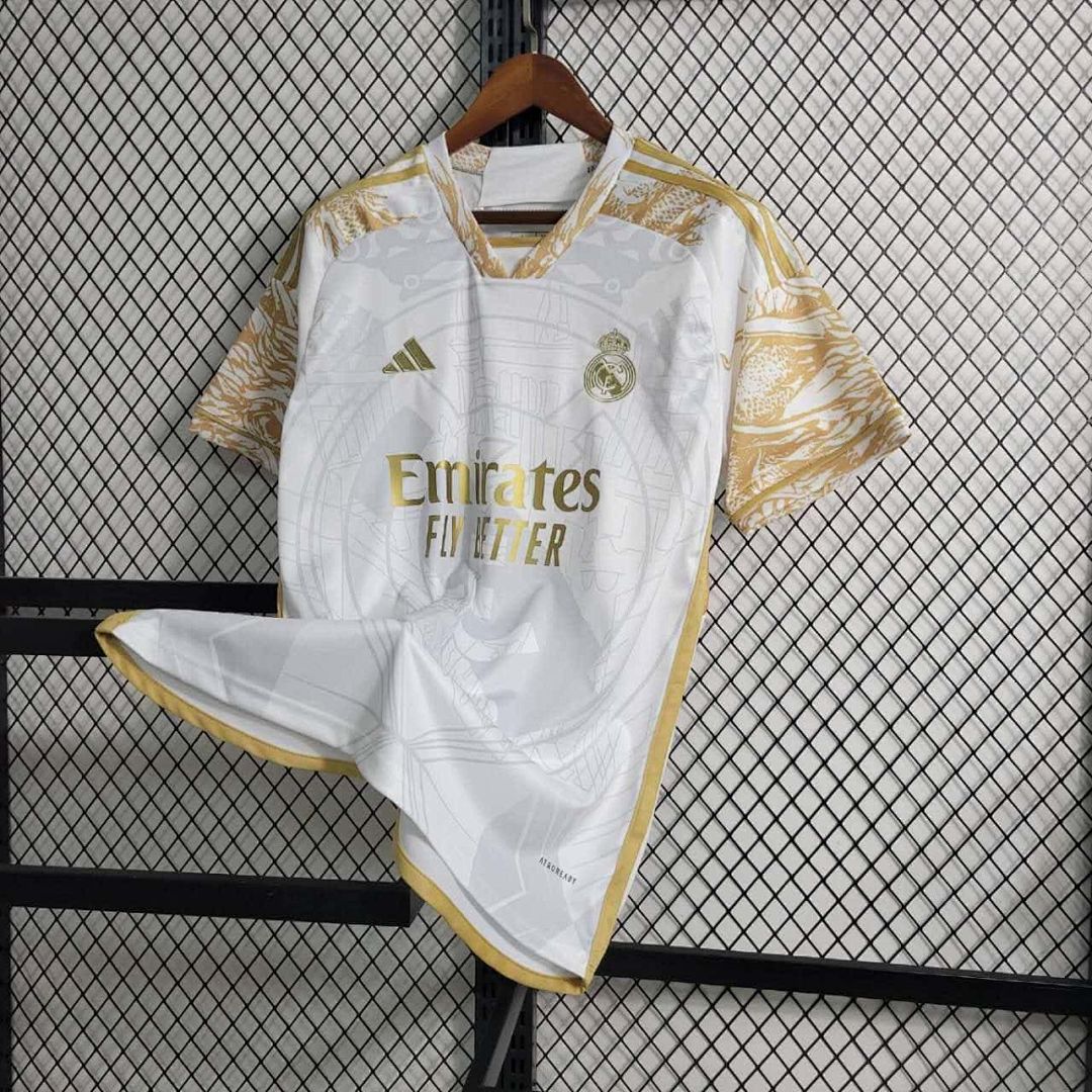 23-24 Real Madrid Special Editon Kit Golden Dragon Shirt