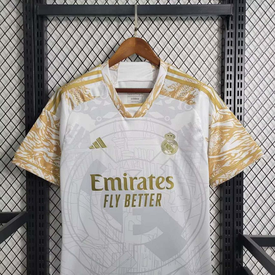 23-24 Real Madrid Special Editon Kit Golden Dragon Shirt 4