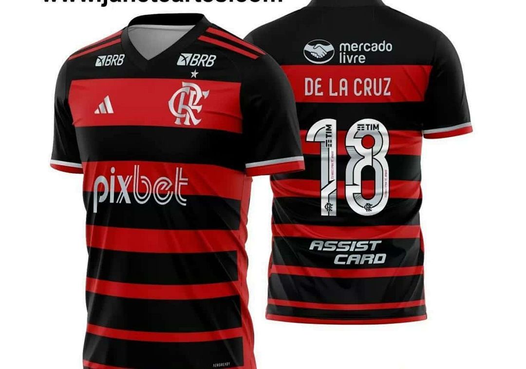 24-25 Flamengo Home Shirt With All Sponsor 8