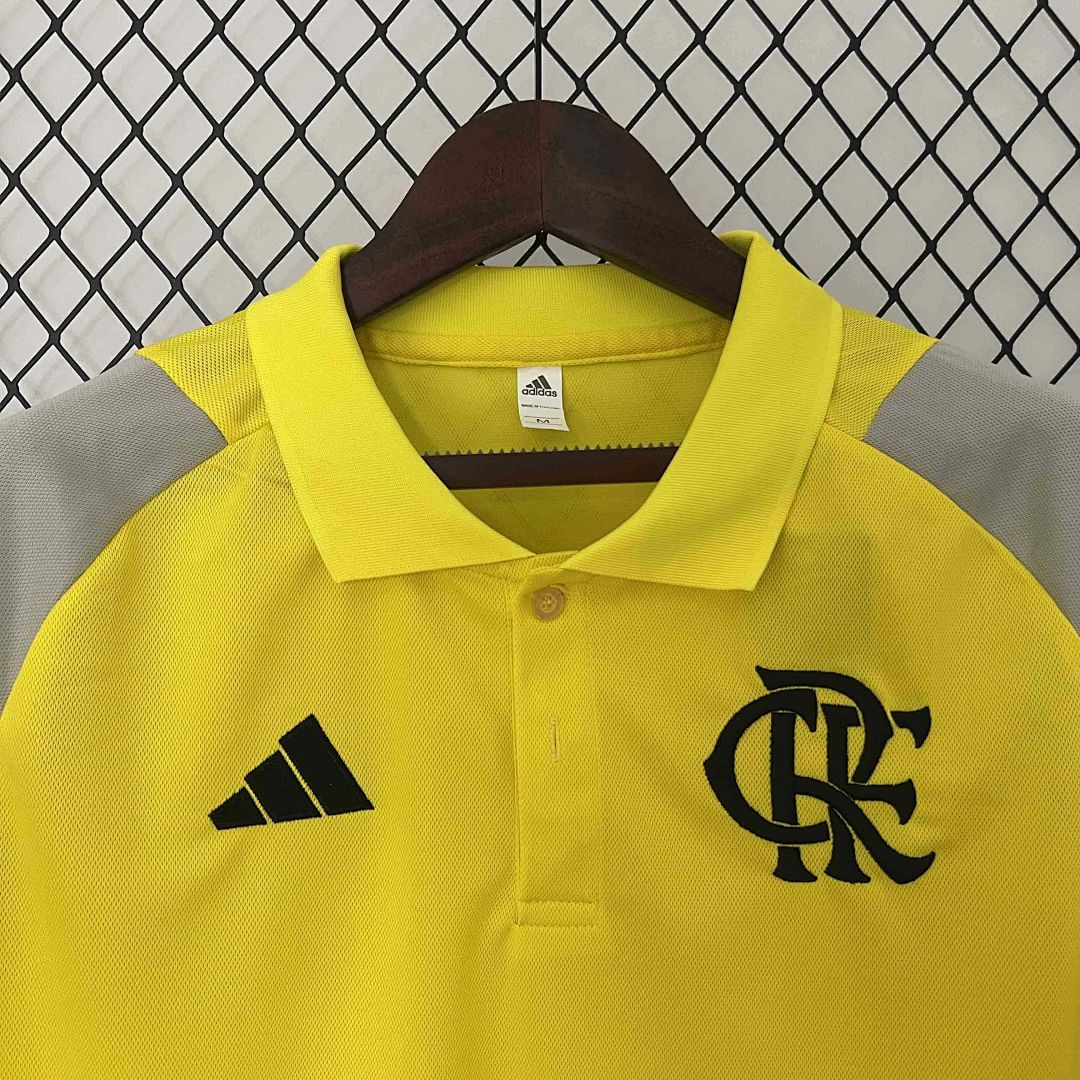 2024 Flamengo Training Yellow Polo Shirt 3