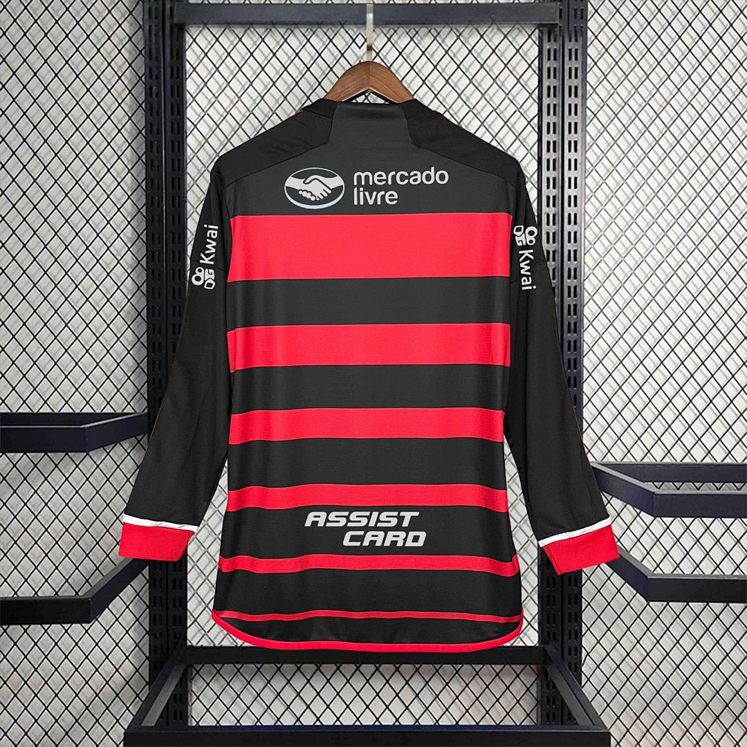 24-25 Flamengo Home Kit Long Sleeve with All Sponsor 2