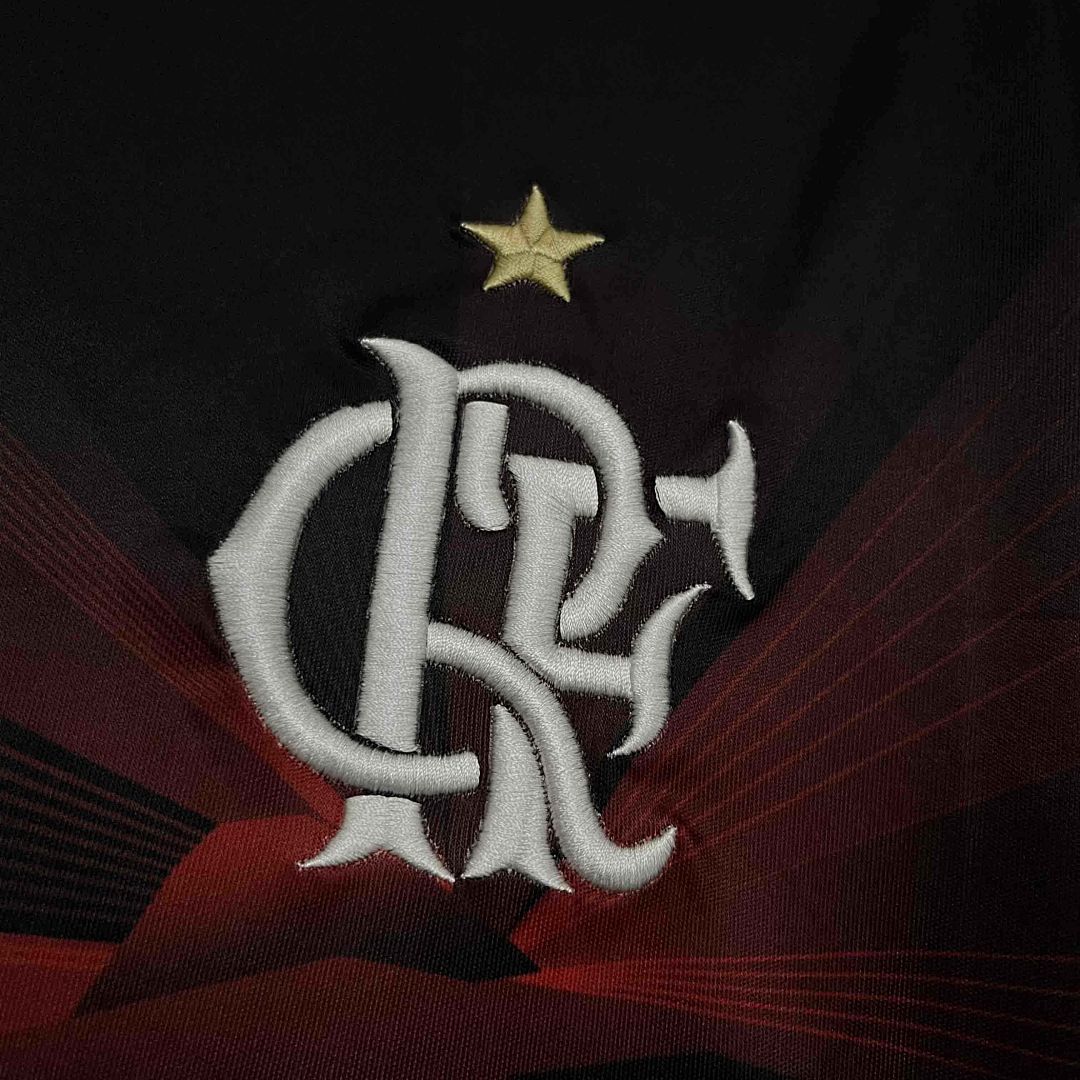 13-14 Flamengo Black Retro Kit Vintage Shirt 5