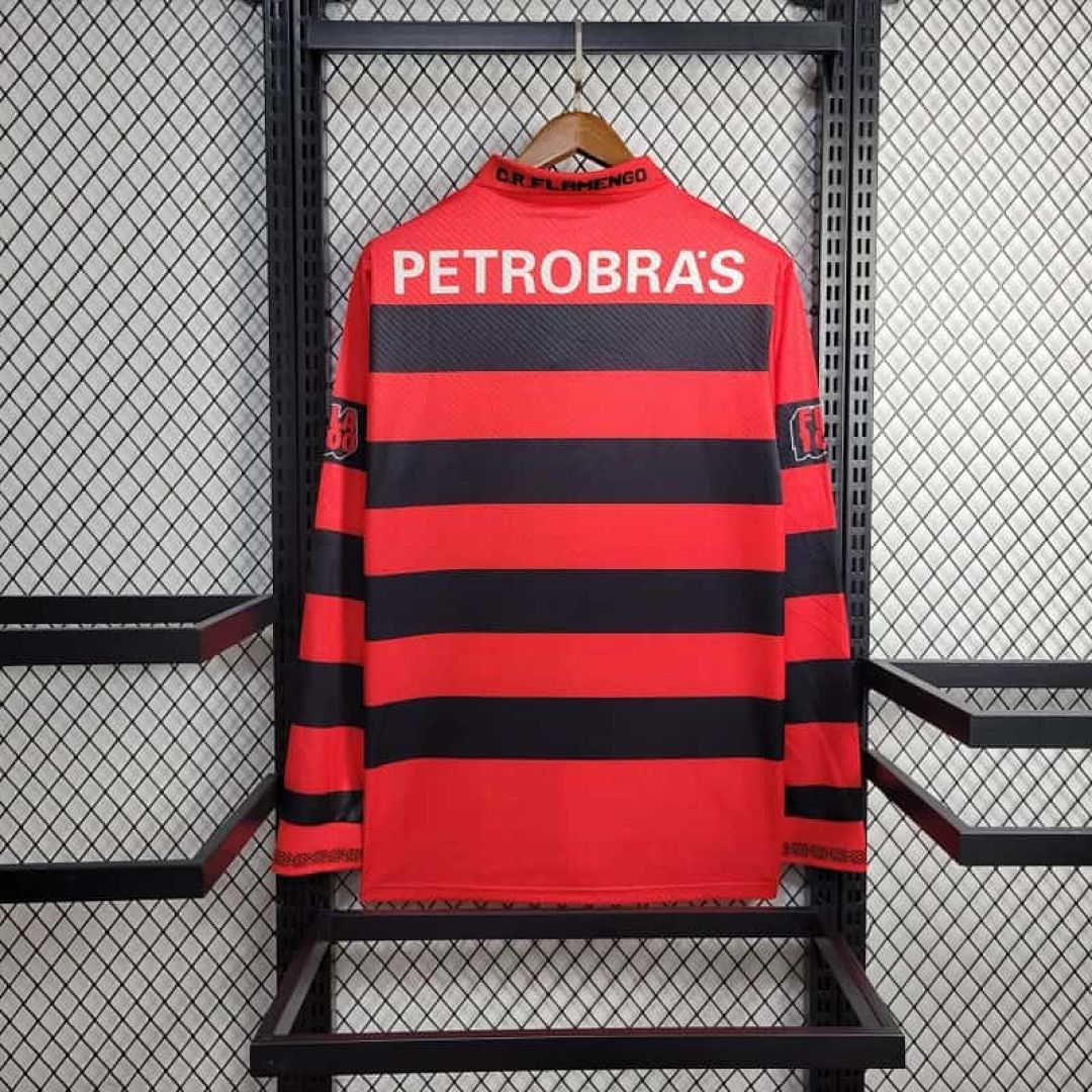 94-95 Flamengo Home Retro Kit Long Sleeve Vintage Shirt 3