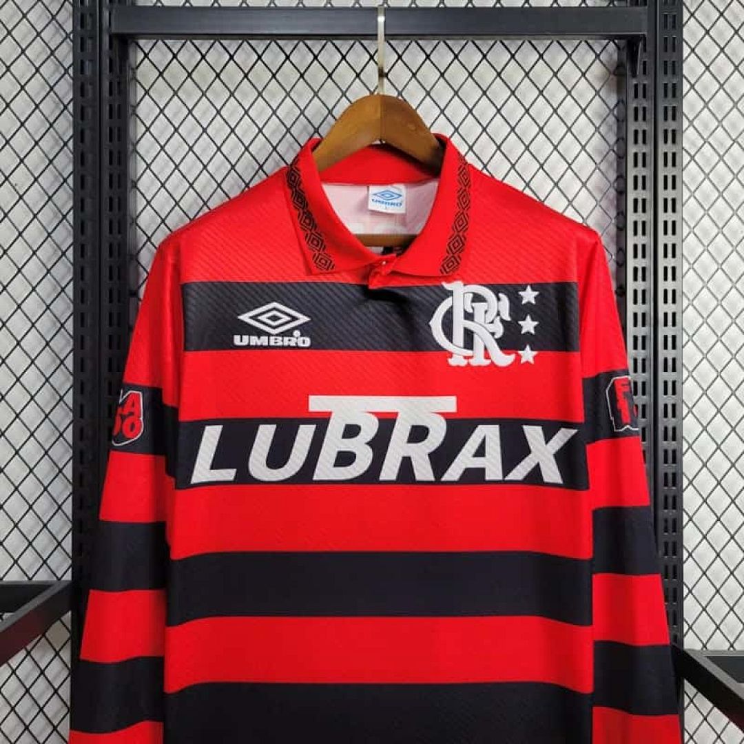 94-95 Flamengo Home Retro Kit Long Sleeve Vintage Shirt 4