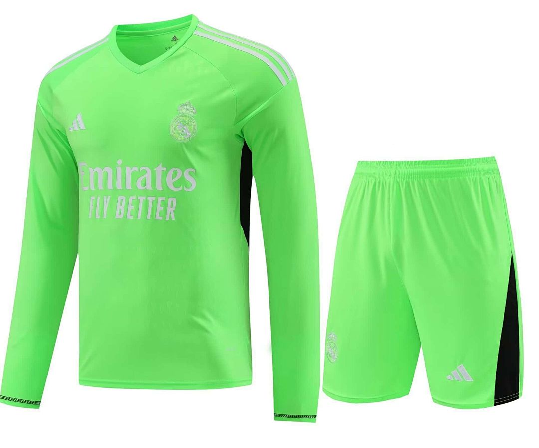 23-24 Real Madrid Goalkeeper Kits Long Sleeve Green Suits