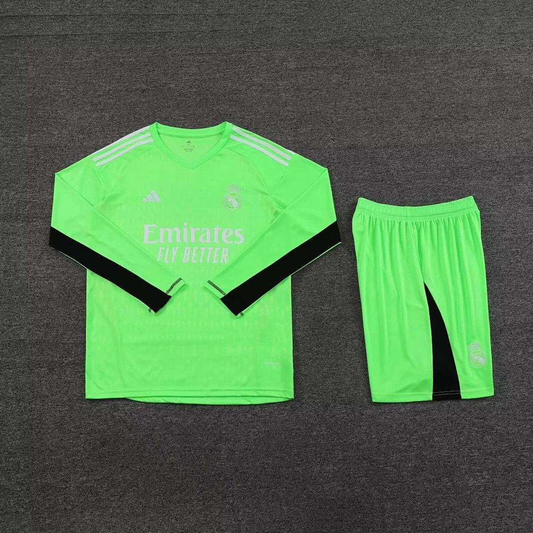 23-24 Real Madrid Goalkeeper Kits Long Sleeve Green Suits 2