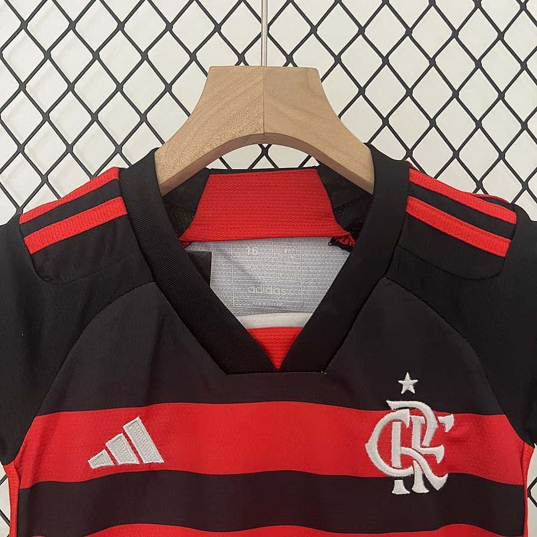 24-25 Flamengo Home Kid Kits Children Sets 9