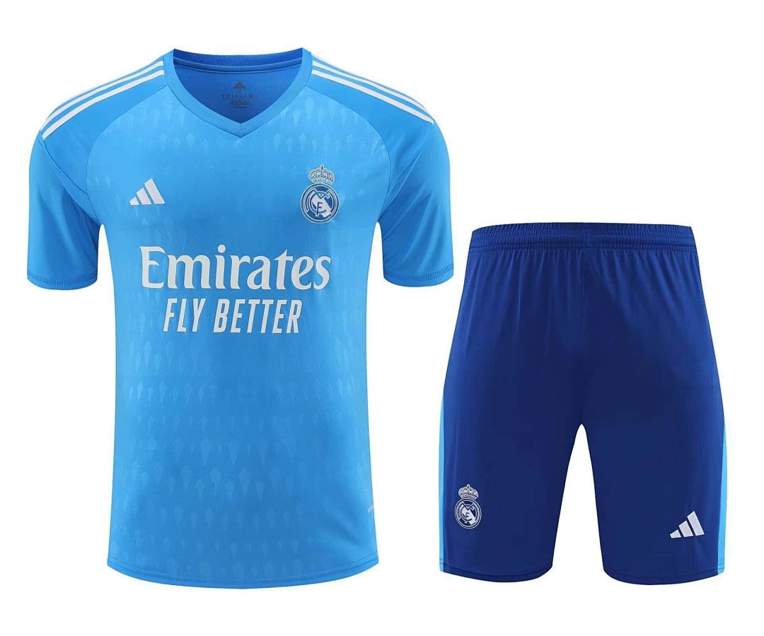 23-24 Real Madrid Goalkeeper Kits Short Sleeve Blue Suits