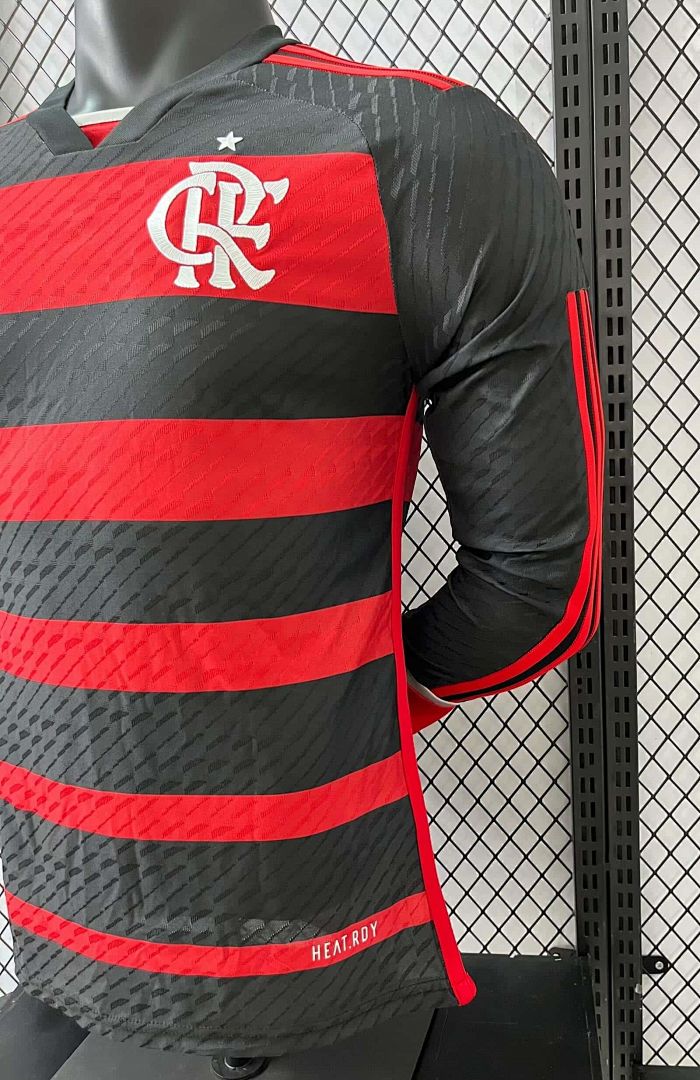 24-25 Flamengo Home Kit Long Sleeve Player Version Shirt 3