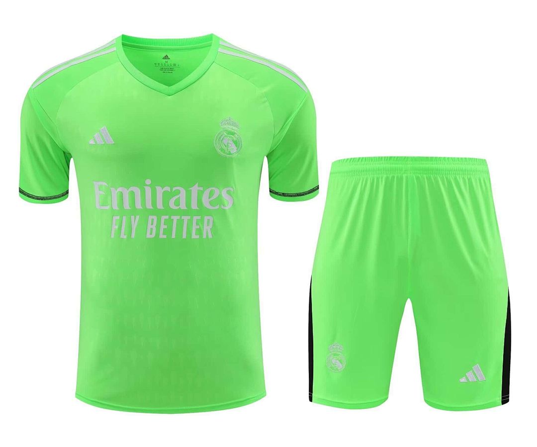 23-24 Real Madrid Goalkeeper Kits Short Sleeve Green Suits