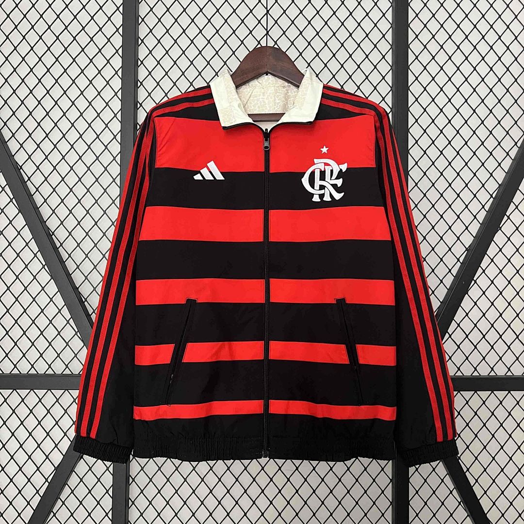 23-24 Flamengo Trench Coat Reversible Windbreaker Double-Sides Jacket 2