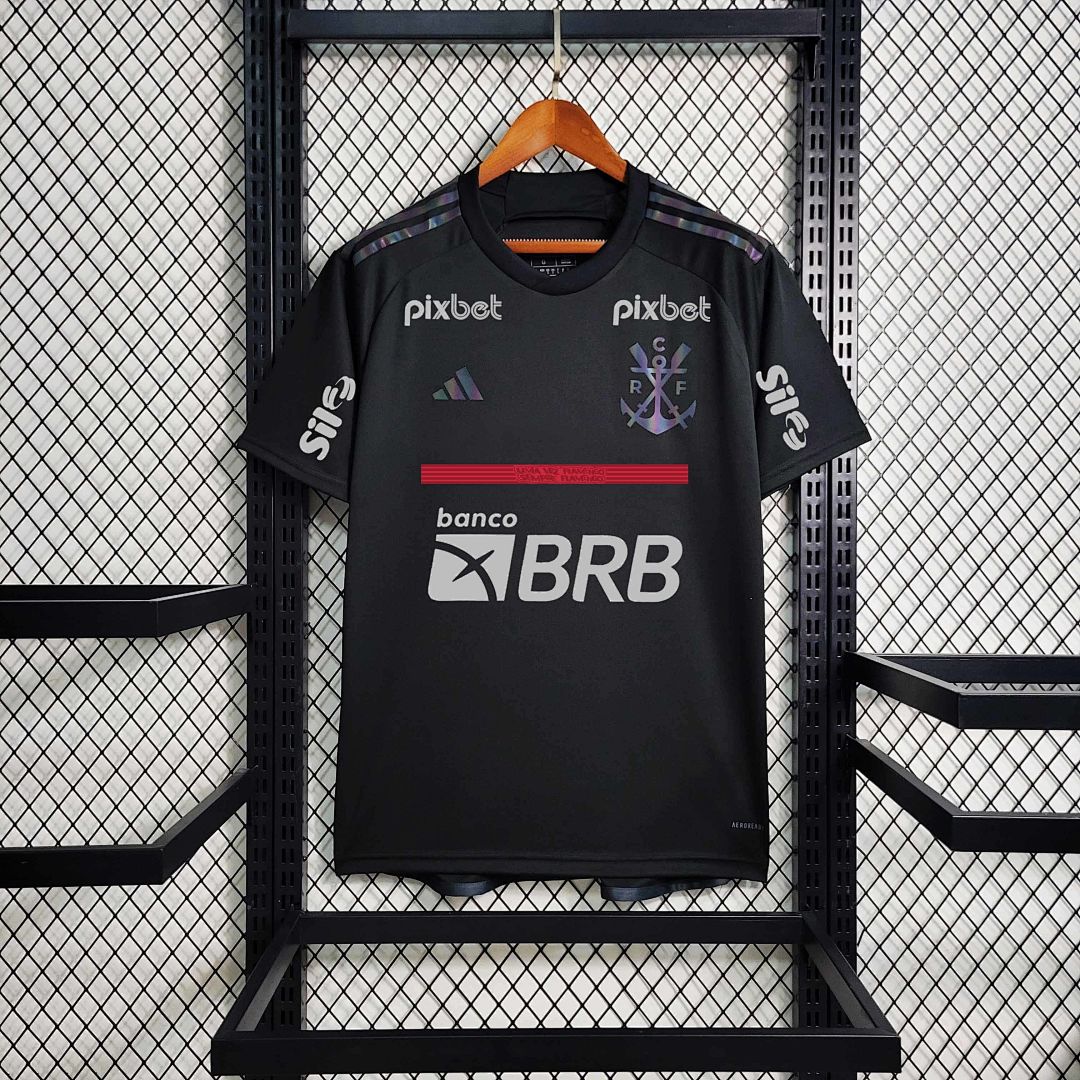 23-24 All sponsor+patch Flamengo Black Soccer Jerseys