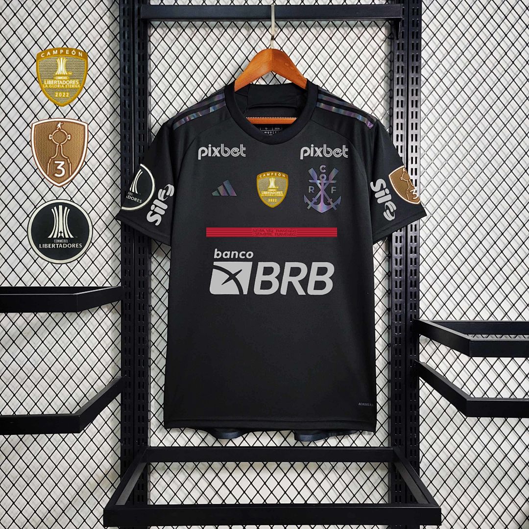 23-24 All sponsor+patch Flamengo Black Soccer Jerseys 12