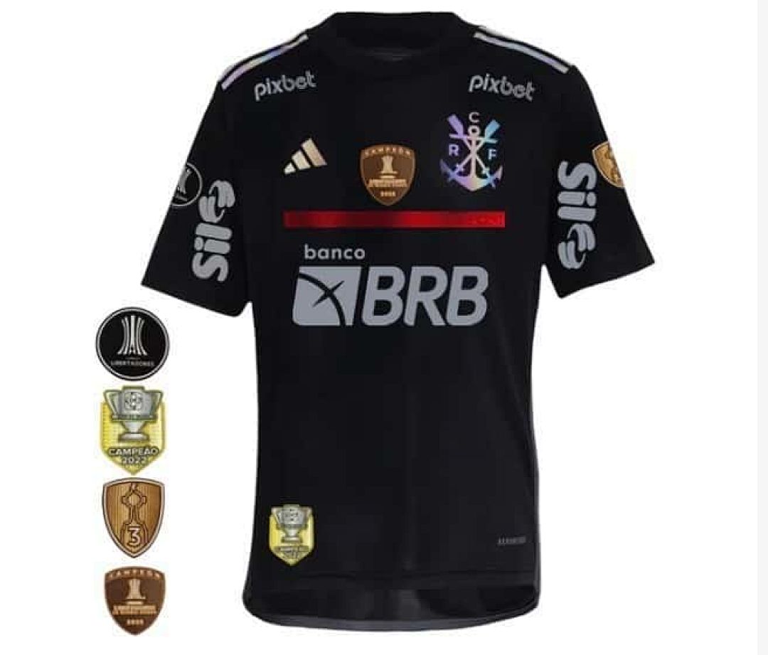 23-24 All sponsor+patch Flamengo Black Soccer Jerseys 14